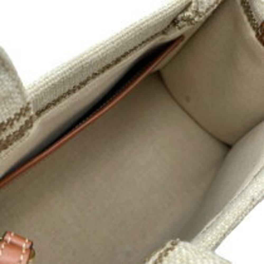 Celine Cabatais Beige Tan Canvas Shoulder Bag - Picture 5 of 11
